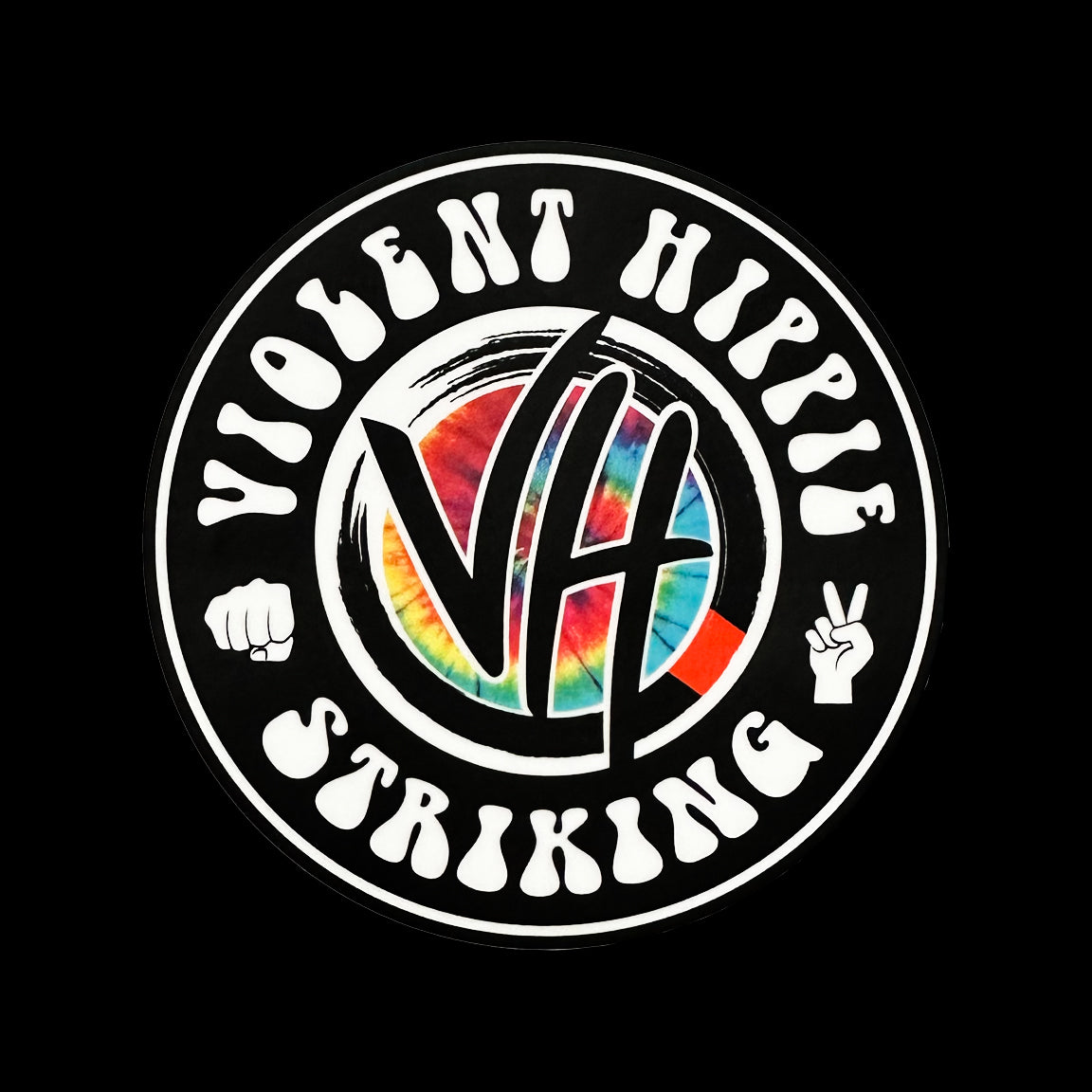 Violent Hippie Striking Sticker